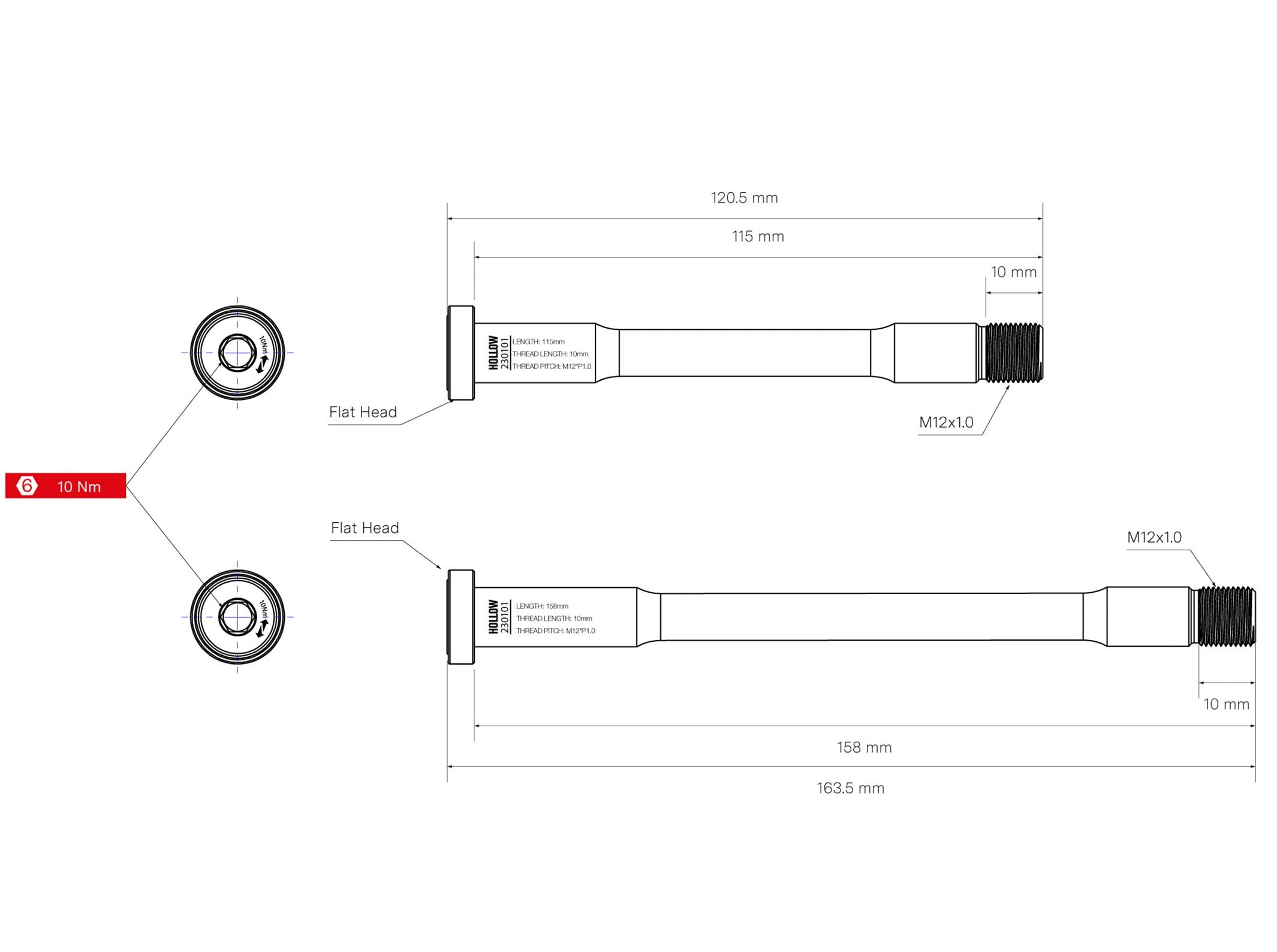 Thru Axle Kit - No 12